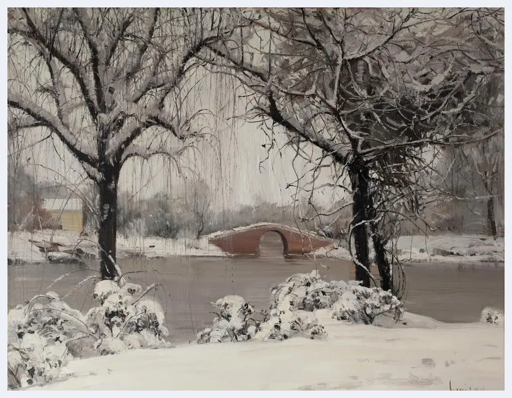 陆琦·西湖花圃雪景