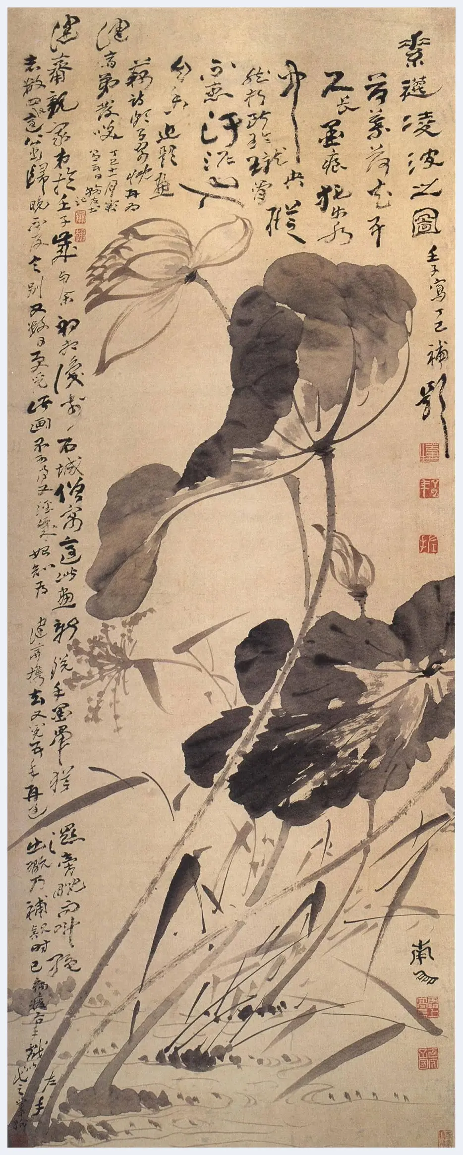 高凤翰·左手画荷花