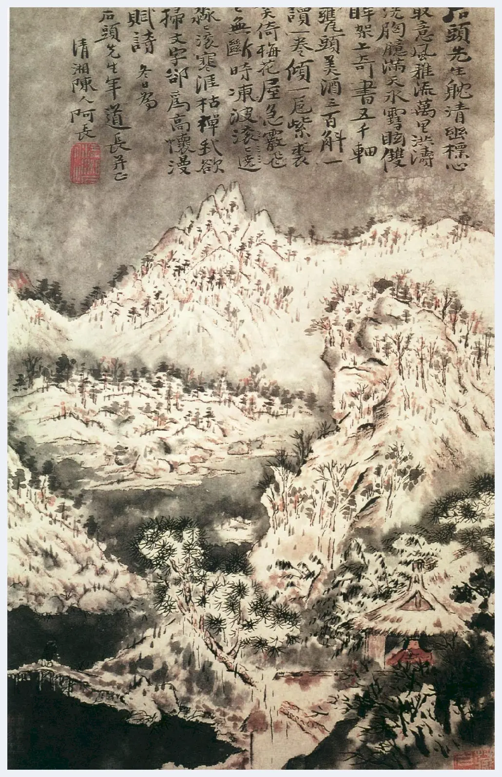 石涛·雪景山水图