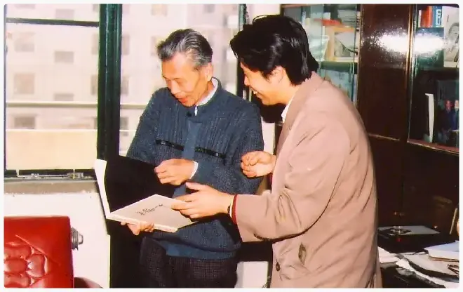 臧伯良·1988年臧伯良与恩师吴冠中在其画室